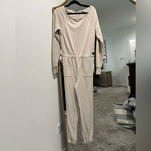 Cream Long Sleeve Jumpsuit